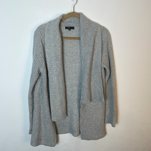 Fate Gray Minimalist Knot Cardigan Sweater Size M - Picture 1 of 9
